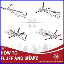 Yexmas 9ft Pre-Lit Snowflake Flocked Christmas Tree, 8 Modes LED Lights, Artificia