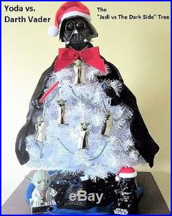 Yoda vs Darth Vader. Handmade 2ft Star Wars mini Christmas Tree