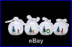 Youseexmas Set of 4 Glass Opening Ball with Christmas Figurine-gift Box