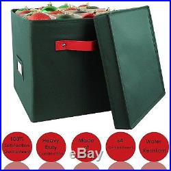 ZOBER Green Ornament Storage Box Organizer Holds 64 Accesories Christmas Decora