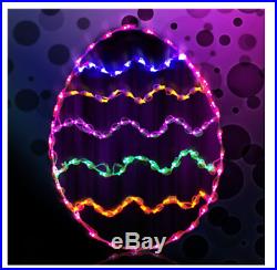 Zig Zag Design Jumbo Easter Egg Outdoor LED Lighted Decoration Steel Wireframe